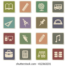 school web icons for user interface design
