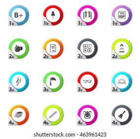 School web icons for user interface design