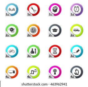 School web icons for user interface design