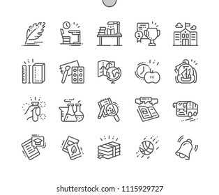 School Well-crafted Pixel Perfect Vector Thin Line Icons 30 2x Grid for Web Graphics and Apps. Simple Minimal Pictogram