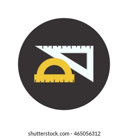 school white and yellow rulers in flat style