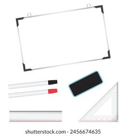 Minimalistisches Set für die Whiteboard-Vektorgrafik der Schule