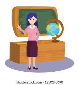 School Woman Teacher Cartoon Stock Vector (Royalty Free) 1250248714