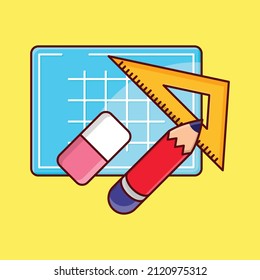 school work Vector illustration isolated on a transparent background. vector line flat icons for concept or web graphics.