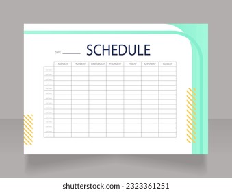 School workflow schedule worksheet design template. Printable goal setting sheet. Editable time management sample. Scheduling page for organizing personal tasks. Montserrat font used