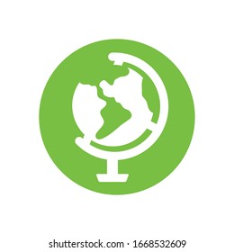 Diseño de iconos de estilo de bloque de esfera escolar, lección de educación, conocimiento de enseñanza preescolar, aula y tema primario Ilustración vectorial