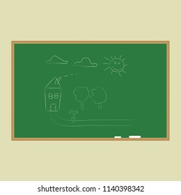 School writing board vector illustration