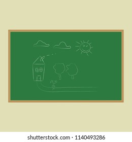School writing board vector illustration