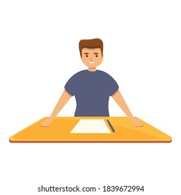 School writing icon. Cartoon of school writing vector icon for web design isolated on white background