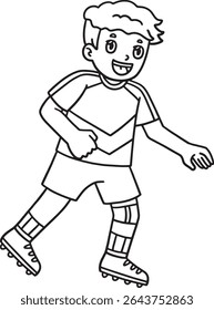 School Yard Boy Playing Soccer Isolated 