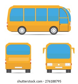 School Yellow bus rear, side, front