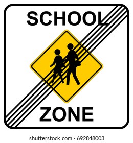 School Zone End Sign Vector Illustration Stock Vector (Royalty Free ...