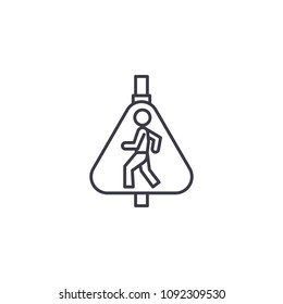 School zone sign linear icon concept. School zone sign line vector sign, symbol, illustration.