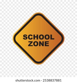 school zone sign on transparent background