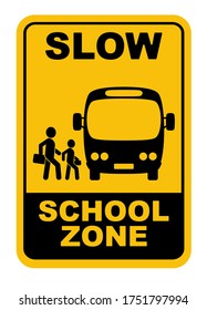 school zone sign on white background