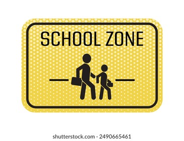 school zone sign on white background