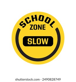 school zone sign on white background