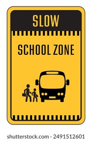 school zone sign on white background