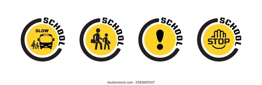 school zone sign on white background