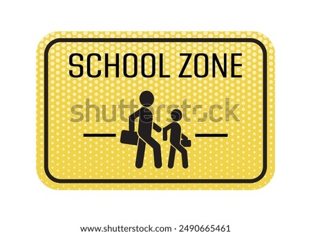 school zone sign on white background