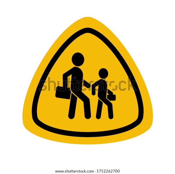 school zone sign on white
background
