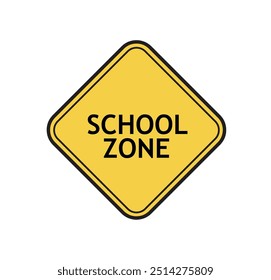 Signo de información de texto de zona escolar