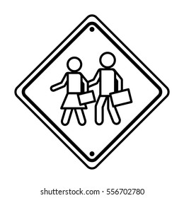 school zone traffic signal information icon vector illustration design