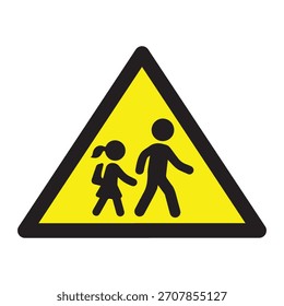 Símbolo de Aviso de Zona da Escola - Símbolo de Cruzamento de Crianças