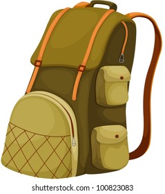 Schoolbag backpack on a white background