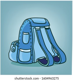 Schoolbag, Blue and navy blue