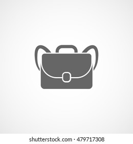 Schoolbag Flat Icon On White Background