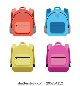 Schoolbag flat illustration