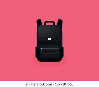 Ilustración plana de bolso escolar. Bolsa para la escuela.