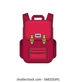 Schoolbag flat illustration. Bag for school.