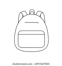 Schoolbag icon. Line illustration of school backpack. Editable stroke
