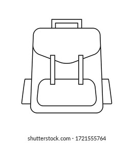 Schoolbag icon, school backpack bag, minimalist vector illustration symbol
