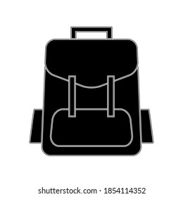 Schoolbag icon, school backpack bag, minimalist vector illustration symbol