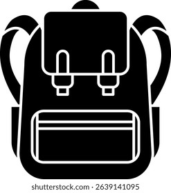 Schoolbag icon. School bag backpack isolated on transparent background. Back to school backpack icon