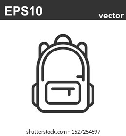 Schoolbag icon. Trendy modern thin line illustration of a school backpack bag.