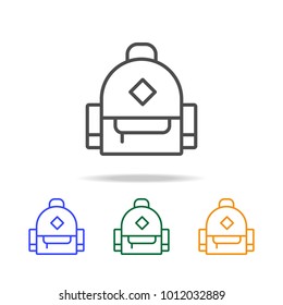 schoolbag icons. Element of edecation for mobile concept and web apps. Thin line  icon for website design and development, app development. Premium multicolor icons on white background