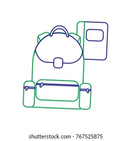 schoolbag with notebook supplies education