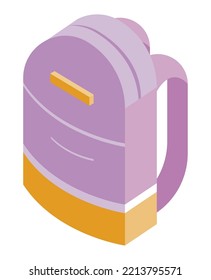 schoolbag school supply isometric icon