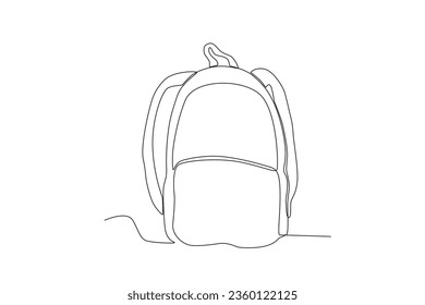 A schoolbag from the side view. School bag one-line drawing