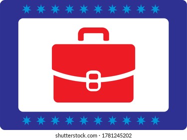 Schoolbag and stationery on table against color background. National School Backpack Awareness Day