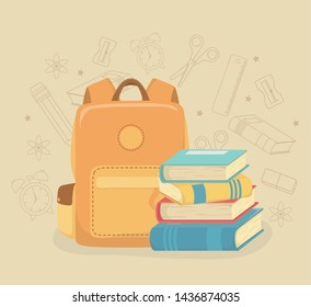 schoolbag and supplies back to school