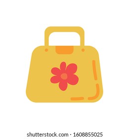 schoolbag supply education with flower vector illustration design