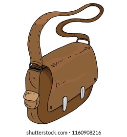 Schoolbag. Vector illustration of a schoolboy's briefcase, a student.  Hand drawn briefcase businessman.
