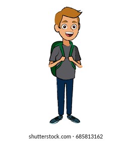 schoolboy with a backpack student education