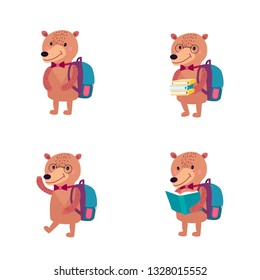 schoolboy bear with school bag