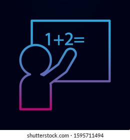 Schoolboy at the blackboard nolan icon. Simple thin line, outline vector of school icons for ui and ux, website or mobile application
